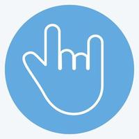 Rock n Roll Icon in trendy blue eyes style isolated on soft blue background vector