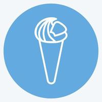 icono de helado en estilo moderno de ojos azules aislado en fondo azul suave vector