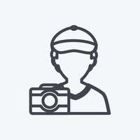 Taking picture Icon in trendy line style isolated on soft blue background vector