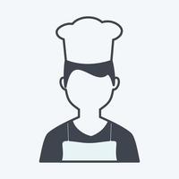 icono de chef en estilo de glifo de moda aislado en fondo azul suave vector