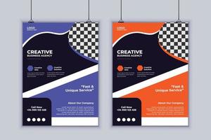 Digital Agency Flyer Design. Business Flyer Design. Vector Design Template. 2 Page Flyer Design. Modern Layout