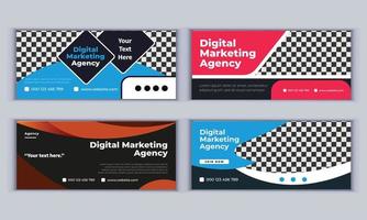 diseño de banner de agencia de marketing digital. diseño de pancartas de negocios. diseño de diseño moderno. diseño vectorial Diseño de banner de 4 páginas vector