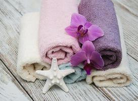 Spa towels and  starfis photo