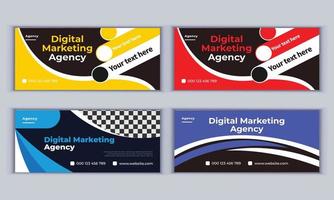 Digital Marketing Agency Banner Design. Business Banner Design. Modern Layout Design. Vector Design. 4 Page Banner Design