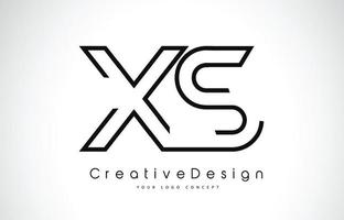 XS X S Letter Logo Design in Black Colors. vector