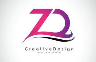 ZD Z D Letter Logo Design. Creative Icon Modern Letters Vector Logo.