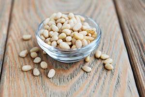 Pine nuts on a table photo