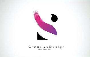 S Letter Logo Design with Creative Pink Purple Brush Stroke. vector