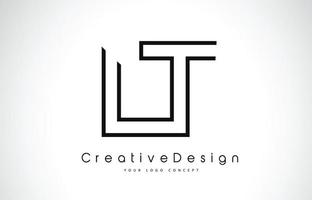 LT L T Letter Logo Design in Black Colors. vector