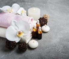 Spa concept with white orchids photo