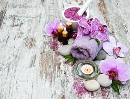 Spa products with orchids photo