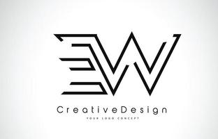 EW E W Letter Logo Design in Black Colors. vector