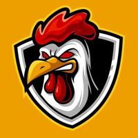 pollo enojado, mascota esports logo vector ilustración