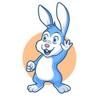 cute bunny happy pose, funny mascot vector illustration