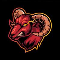 angry bighorn sheep head,   mascot logo illustration for esport team and streamer
