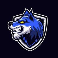 mascota de lobo para el logotipo de deportes y esports vector