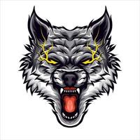 wolf mascot for sports and esports logo vector