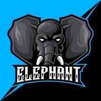elephant head, mascot esports logo vector illustration