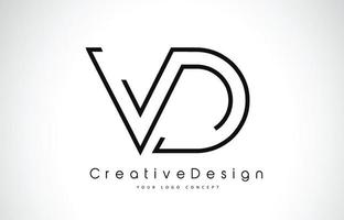 VD V D Letter Logo Design in Black Colors vector