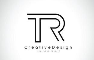 TR T R Letter Logo Design in Black Colors. vector