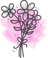 Pink Watercolor Flower in Beautiful Style vector