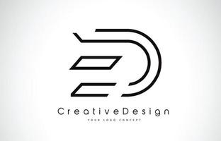 ED Letter Logo Design in Black Colors. vector
