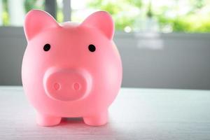 Piggy bank for saving coin money, Business finance education concept.