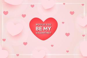 Realistic Cute Valentines Day Background Vector Illustration Design