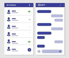 Vector Modern Chatting App. mobile User Interface concept design. mobile messenger app with chat contact list. Chatting App UI Concept design