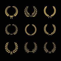 vector laurel wheat floral and circular frames