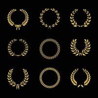 vector laurel wheat floral and circular frames