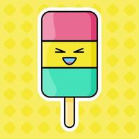 Ice cream cute cartoon style vector