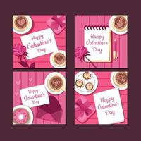 Valentines Day Coffee Social Media vector