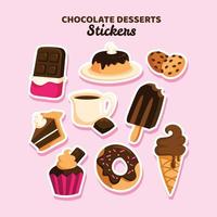 Chocolate Dessert Stickers vector