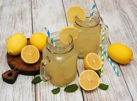 Jars of lemon juice photo