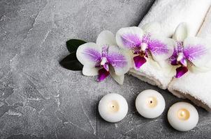 Spa concept with orchid flowers photo