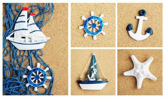 collage de decoración de mar de verano foto