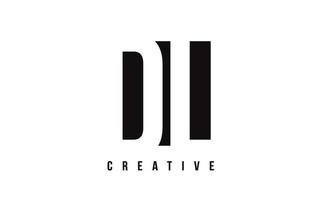 DL D L White Letter Logo Design with Black Square. vector