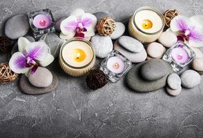 Spa concept with orchid flowers photo