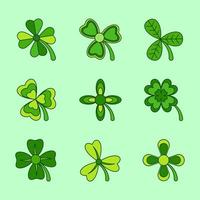 Saint Patrick Day Clover Icon Package vector