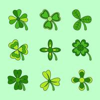 paquete de iconos de trébol del día de san patricio vector