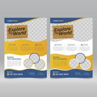 Tour and Travel flyer design template vector