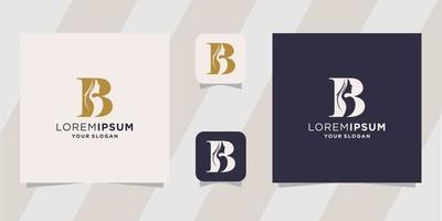 letter b with beauty logo template vector