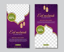 Elegant ramadan sale for social media stories template. Vector illustration