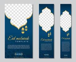 conjunto de banners web de ramadán de tamaño estándar con un lugar para fotos. diseño de plantilla de ramadán. ilustración vectorial vector