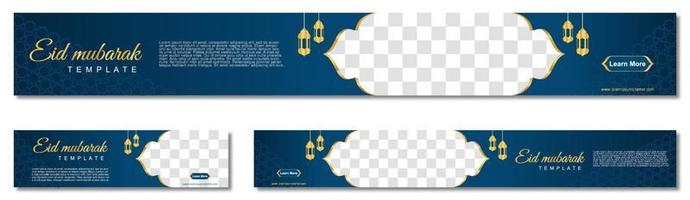 set of ramadan web banners of standard size with a place for photos. Ramadan template design. vector illustration