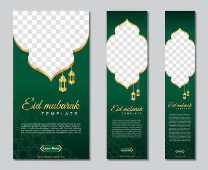 set of ramadan web banners of standard size with a place for photos. Ramadan template design. vector illustration