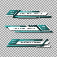 Modern geometric lower third banner template design. Colorful lower thirds set template vector