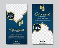 Elegant ramadan sale for social media stories template. Vector illustration