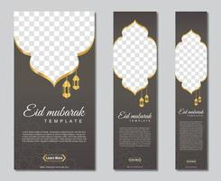 conjunto de banners web de ramadán de tamaño estándar con un lugar para fotos. diseño de plantilla de ramadán. ilustración vectorial vector